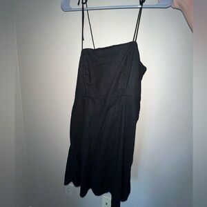 Black linen dress